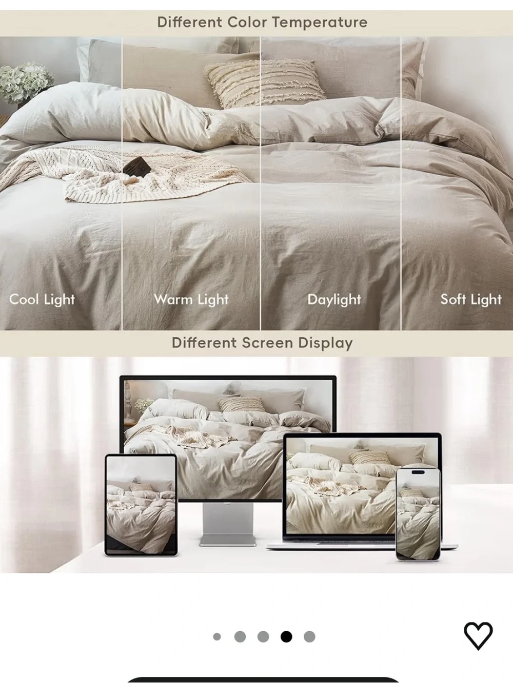 NEW MooMee Duvet Cover Set 100% Washed Cotton Linen like, Oversized Full